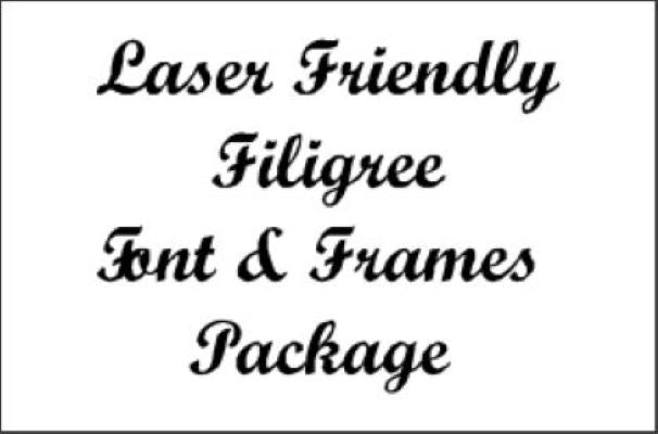 Laser Jump Start's Laser Friendly Filigree Font & Frames