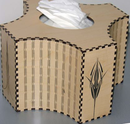Kleenex holder made with Laser Jump Start's FlexIt Suite
